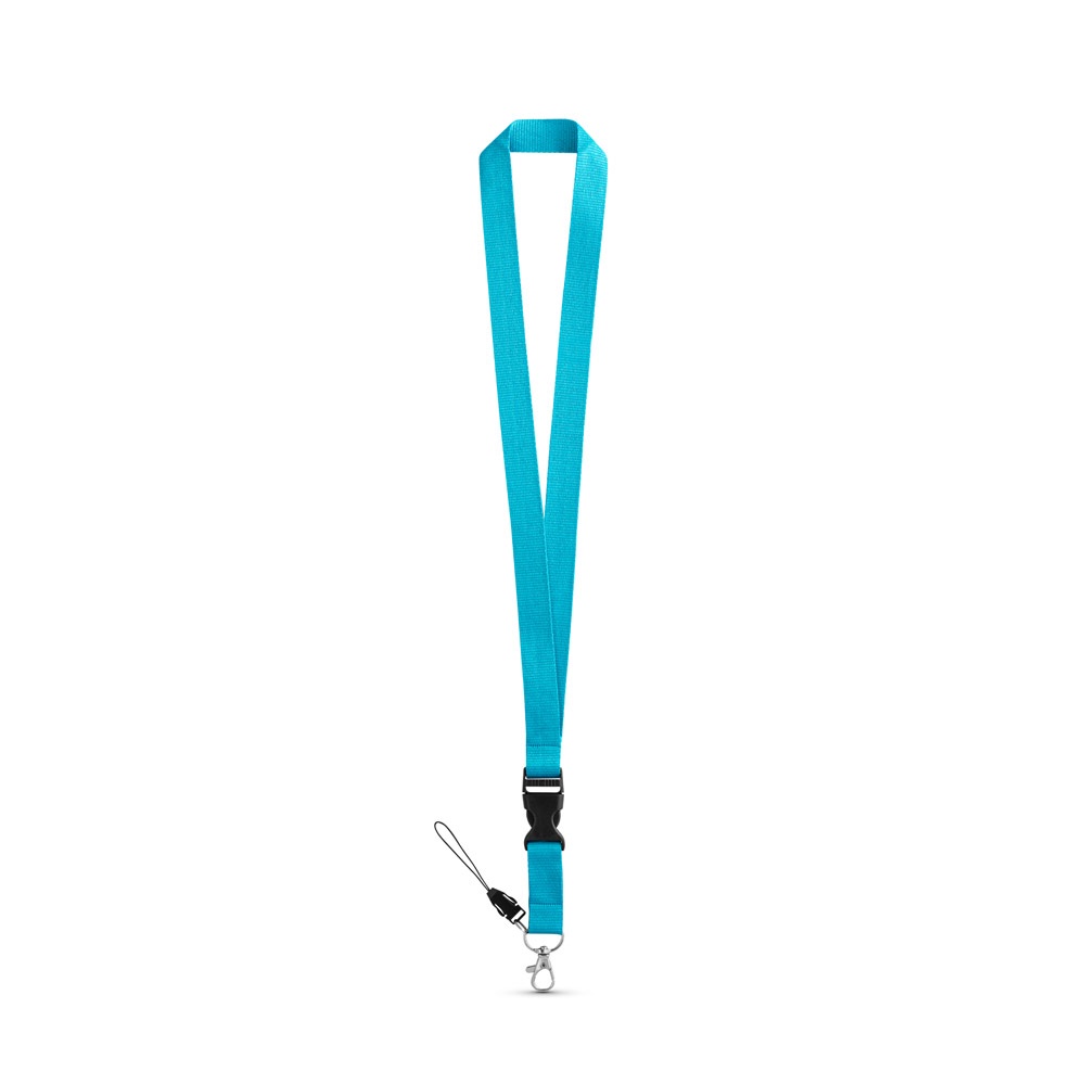 ANQUETIL. Polyester lanyard met metalen karabijnhaak - licht blauw