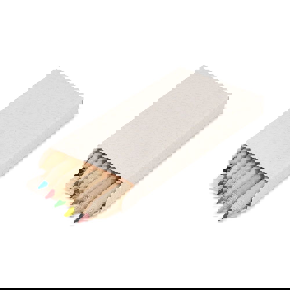 6 kleurpotloden in gerecycled melkpakken doosje