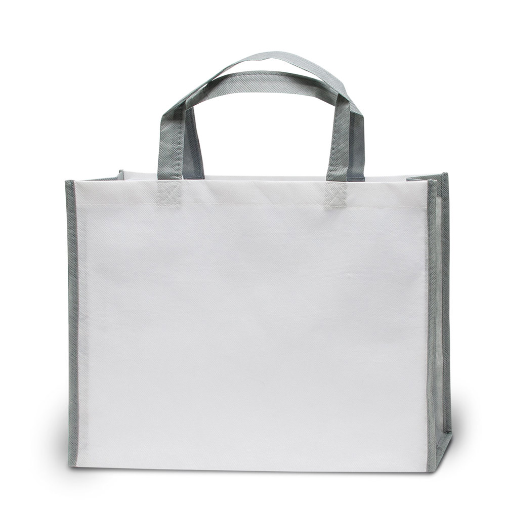BERGEN – Tas met bodem- en zijvouwen - Wit/Grijs