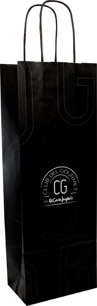 BASIC draagtas met gedraaide papieren hengsels, 14 x 8,5 x 39 cm