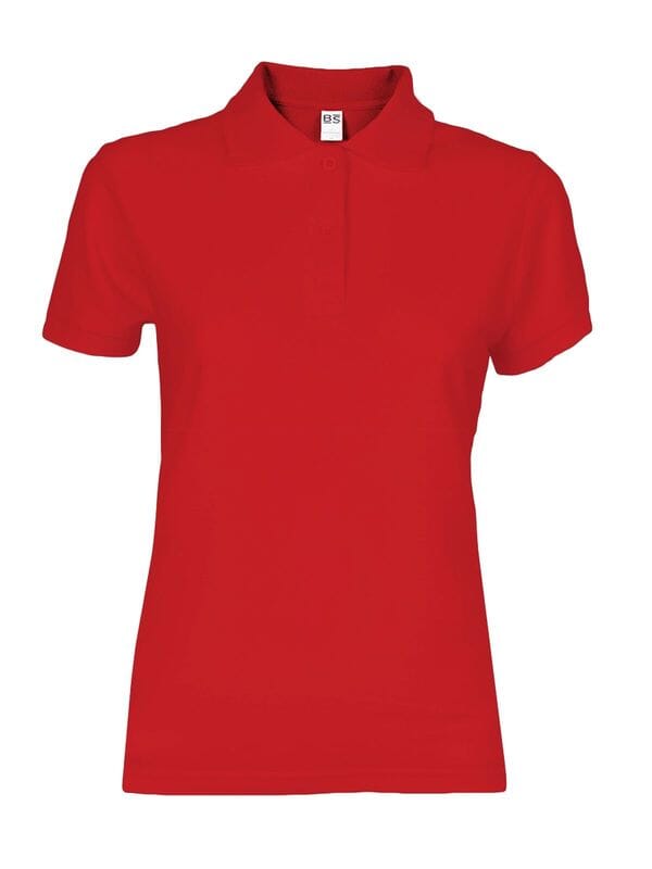 BS Evolution Dames Polo, 180gr/m2, 100% katoen - Rood (PMS 186c)