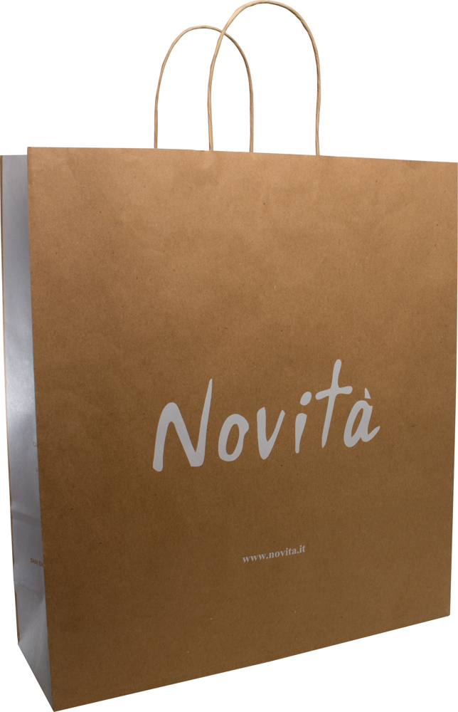 BASIC draagtas met gedraaide papieren koorden, 36 x 12 x 40 cm