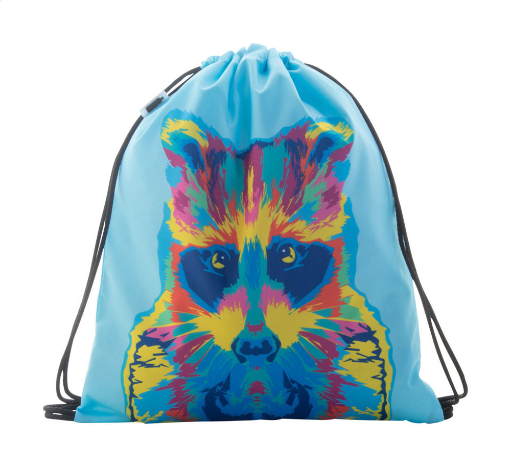 CreaDraw Kids RPET - custom made gemaakte tas met trekkoordsluiting voor kinderen - Zwart/Wit