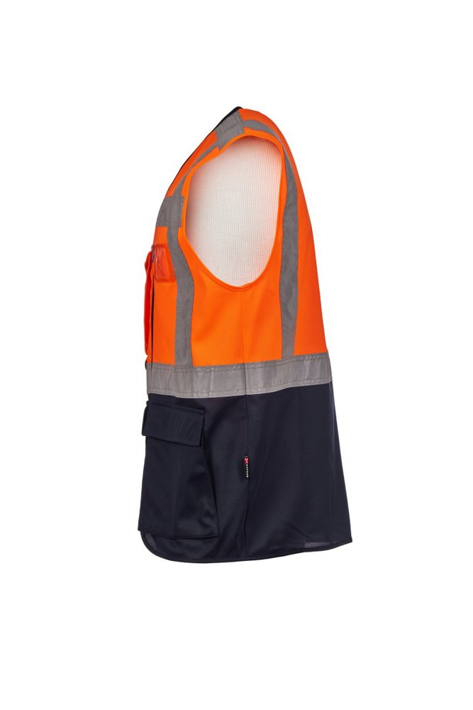 Extrovert fluorescent orange/navy blue L