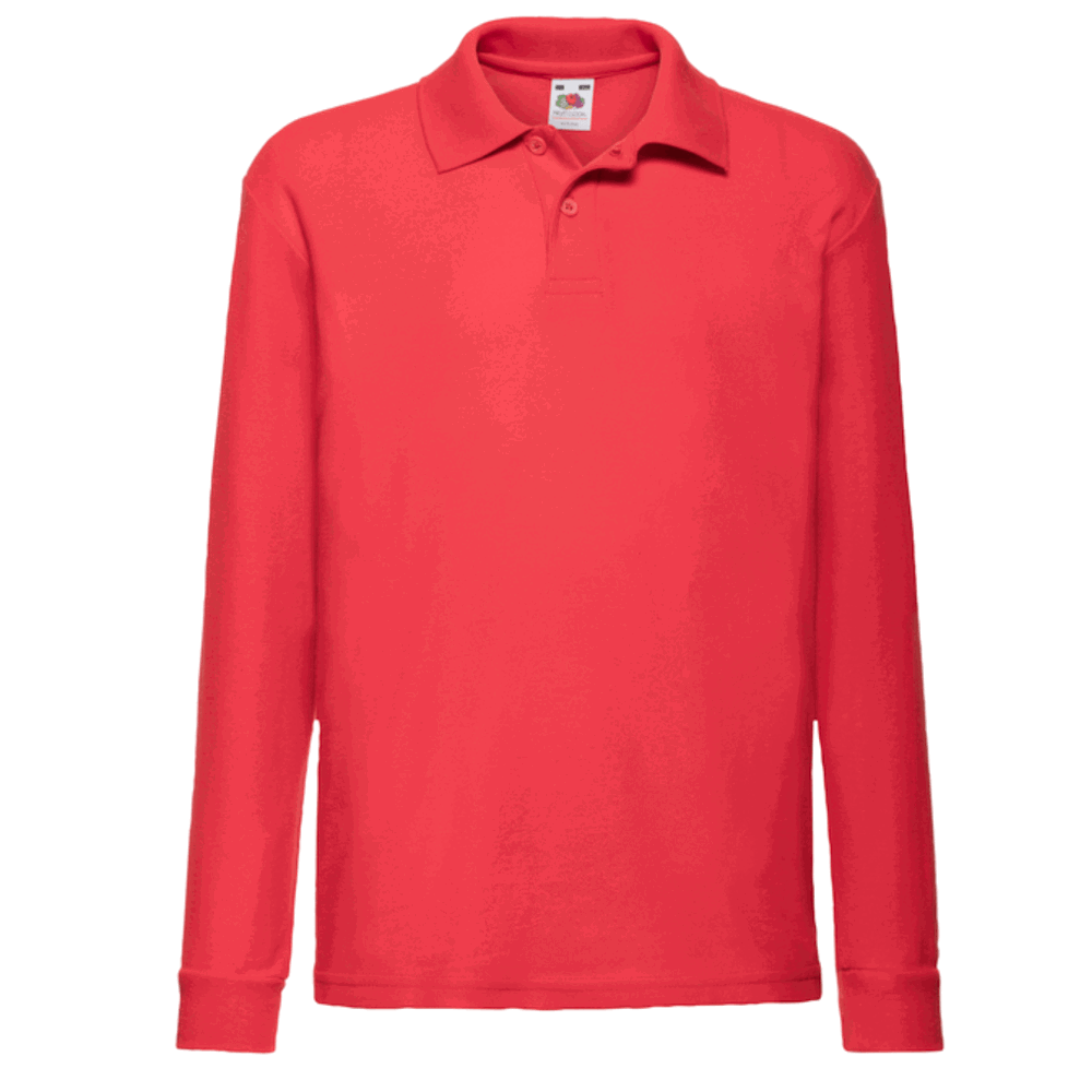 632010 - Kids polo met lange mouwen - Rood