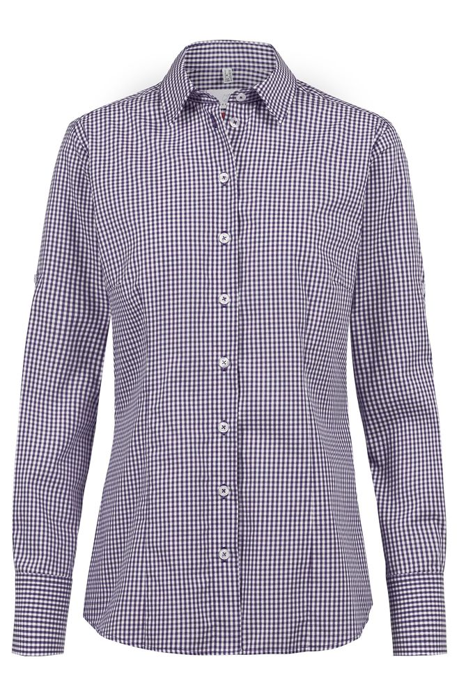 D blouse 1/1 RF Basic - 20 vichy blauw geruit