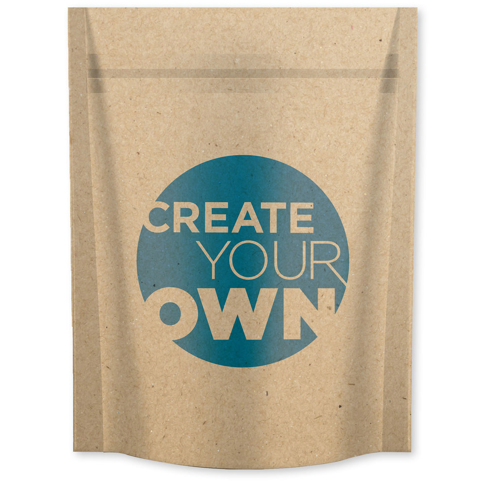10 stuks custom made pleisters met full colour bedrukt papieren zakje - Kraftbruin