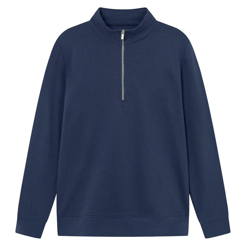 Brickstone unisex half zip sweater, 280 gr/m² - Navy (PMS533C) / Navy