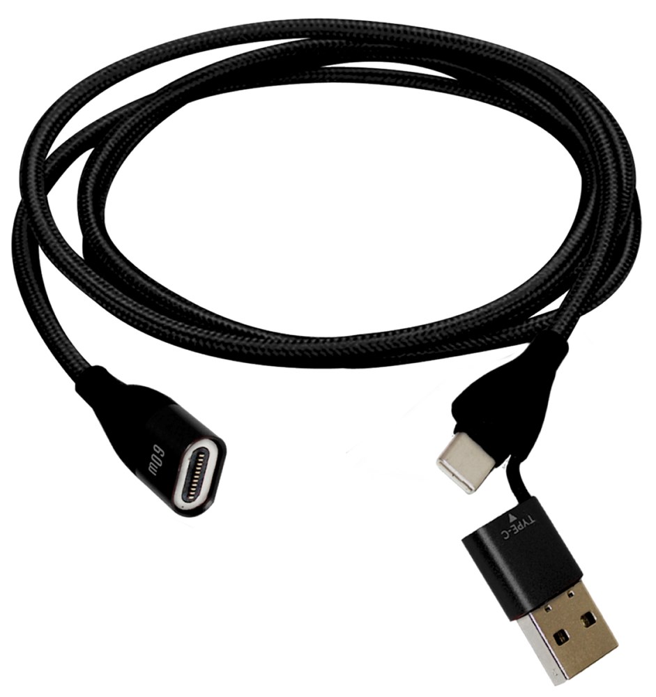 3-in-1 kabel "Magnetic Fastcharge + Data - Zwart