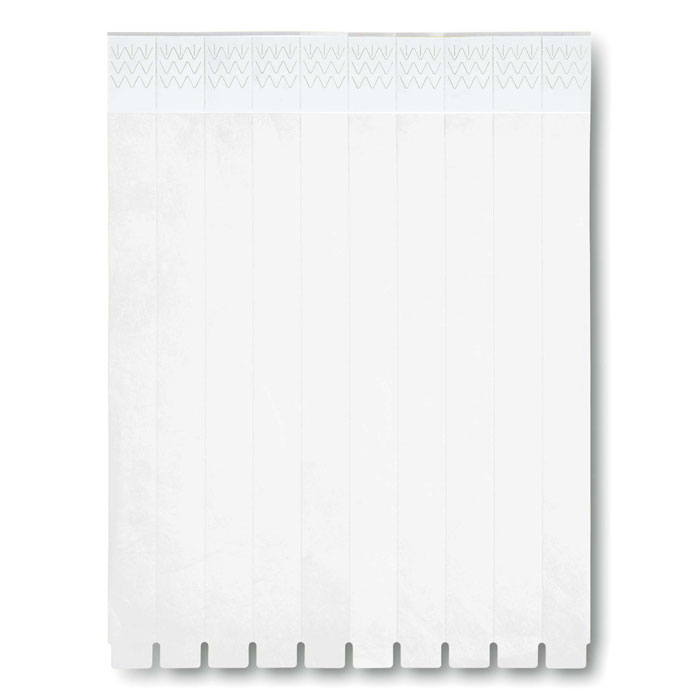 TYVEK - 1 Vel met 10 event armbandjes - Wit