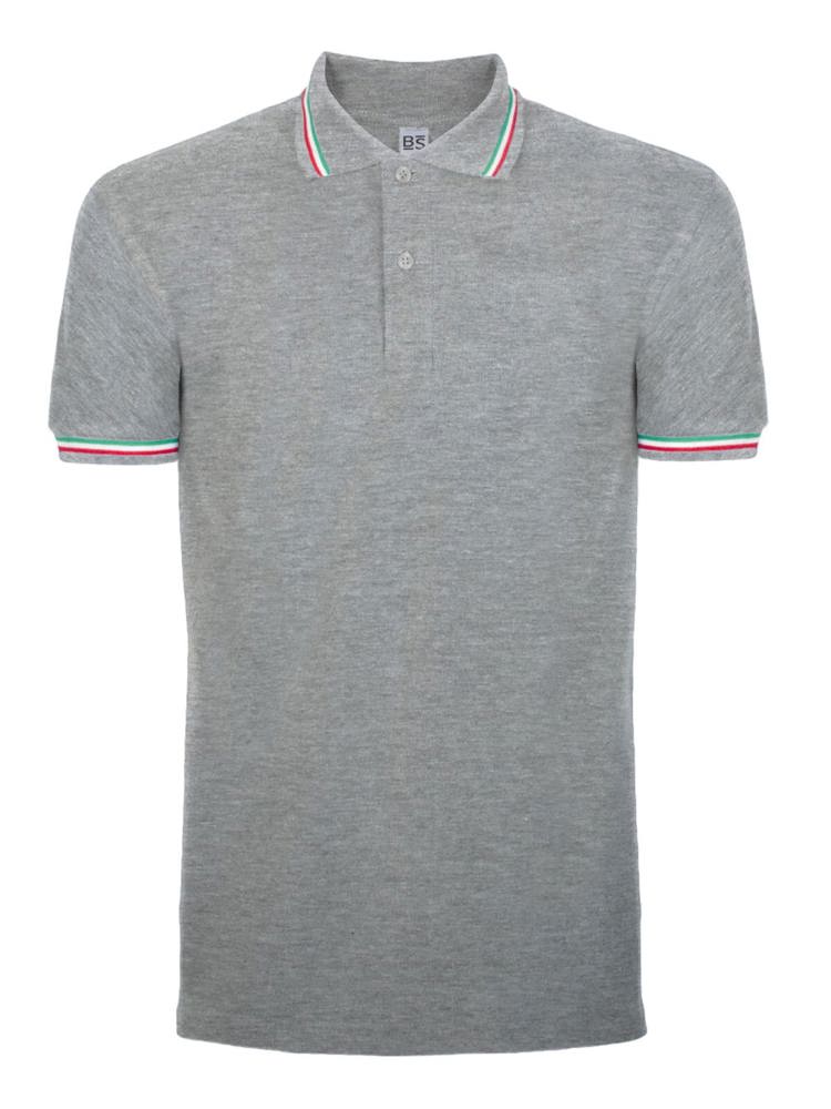 BS Italy Polo, 200gr/m2, 100% Katoen - Grijs melee (PMS Cool Grey 7C)
