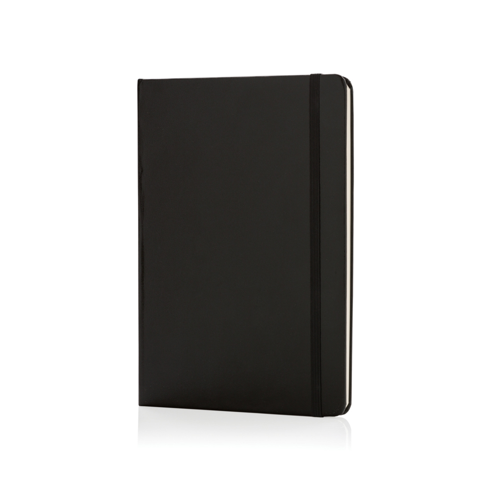 A5 hardcover notitieboek - zwart (± PMS Black)