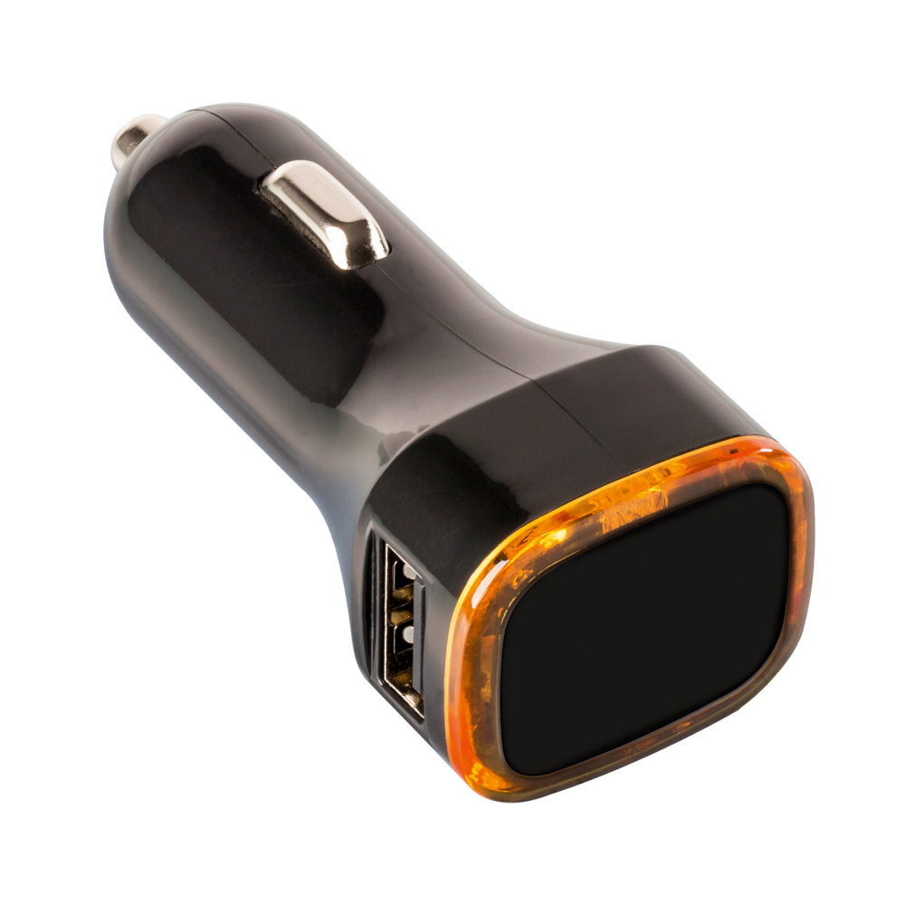 USB car charger COLLECTION 500 - oranje, zwart / oranje