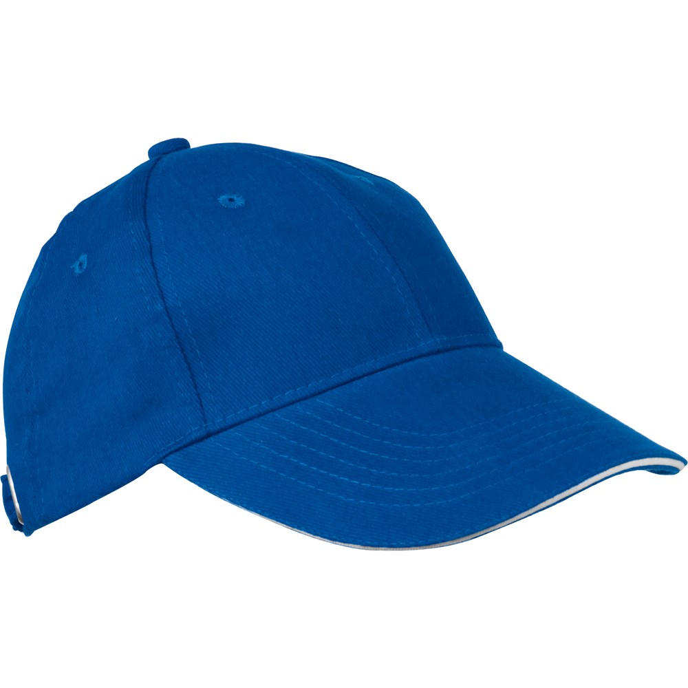 6-panel sandwich katoenen baseballcap - Blauw