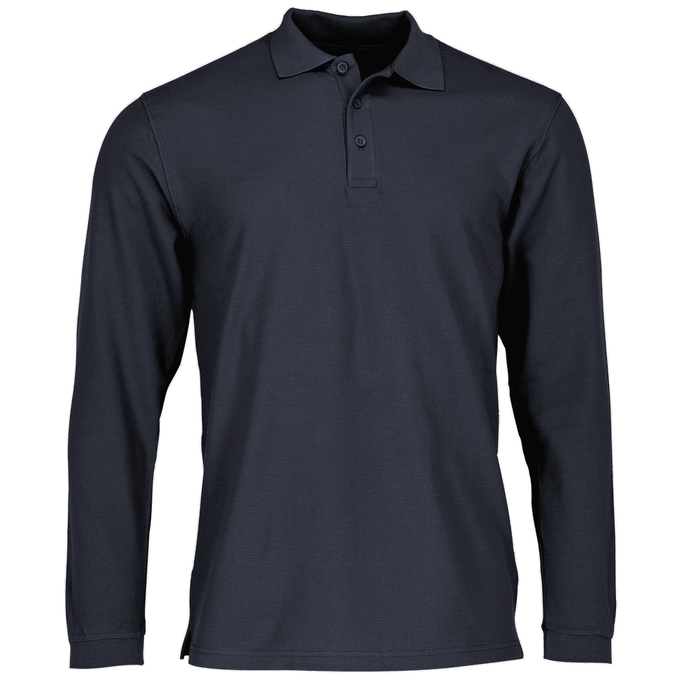 633100 - Premium polo met lange mouwen - diep marineblauw