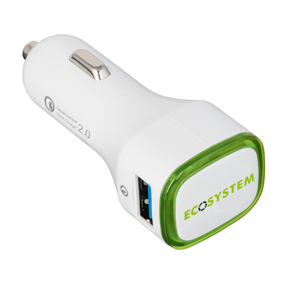 USB car charger Quick Charge 2.0® COLLECTION 500 - lichtgroen, wit / lichtgroen