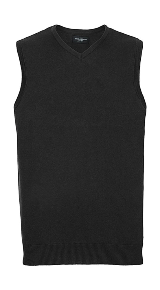 Adults' V-Neck Sleeveless Knitted Pullover - Charcoal Marl