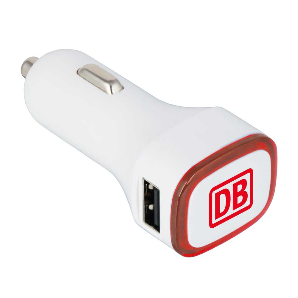 USB car charger COLLECTION 500 - rood, wit / rood