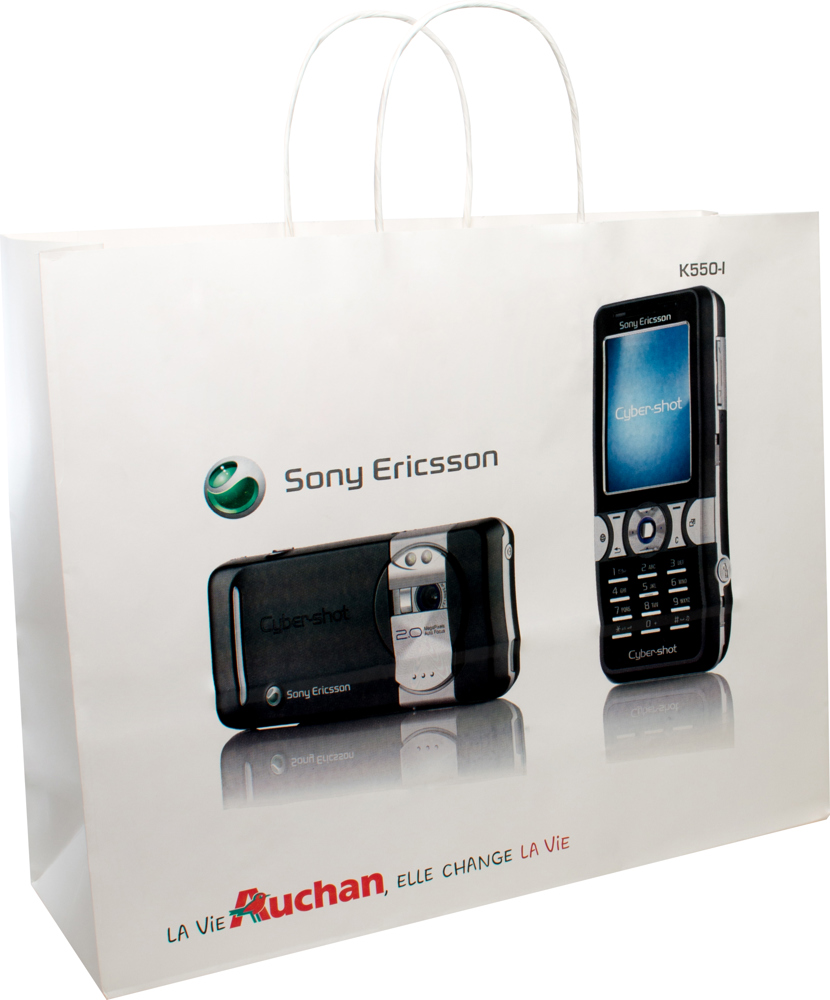 BASIC draagtas met gedraaide papieren koorden, 36 x 12 x 30 cm