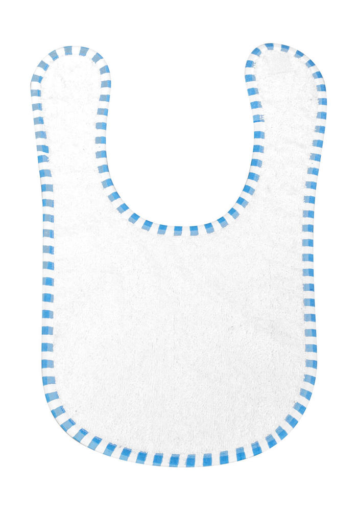 Arno Baby Bib - White/Baby Blue