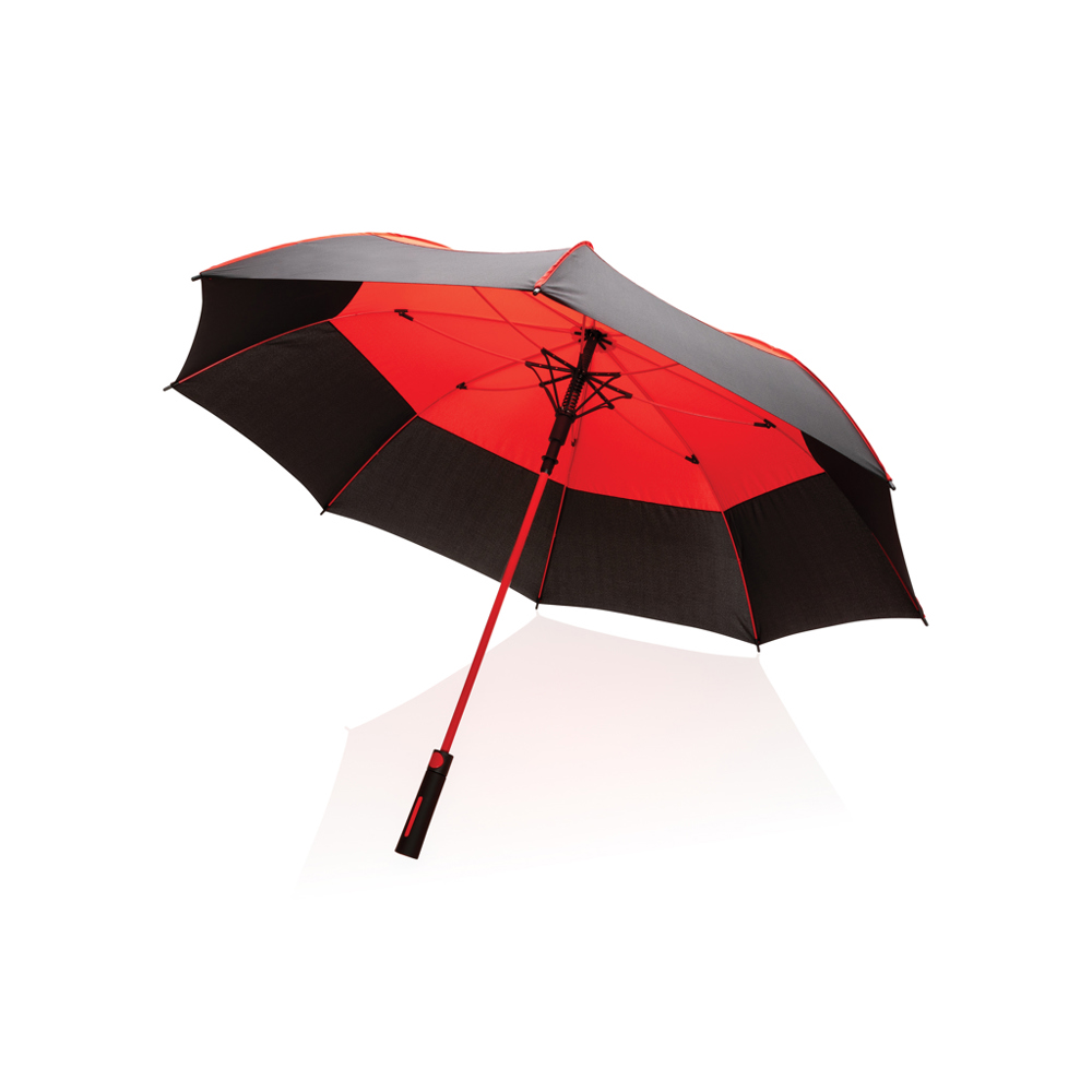 27" Impact AWARE™ RPET 190T auto open stormproof paraplu - rood (± PMS 032)