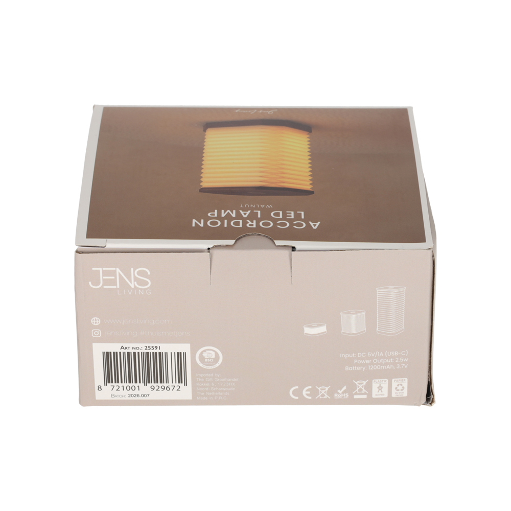 JENS Living Accordeon LED Lamp Walnoot