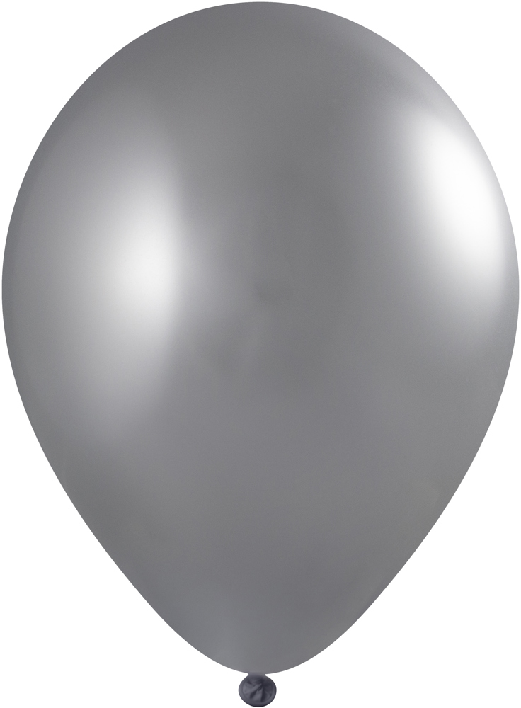 Ballonnen bedrukt 90/100 cm - Ø 35 cm - 12 inch - Zilver Chroom (4700) (± PMS 877)