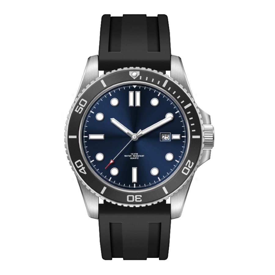 Horloge Georgia - blauw, zwart