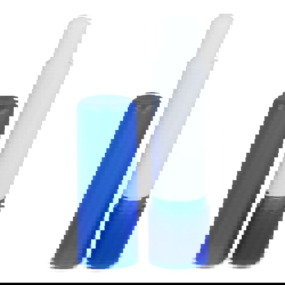 Klassieke lippenbalsemstick gerecycled materiaal - Ecru / Blauw