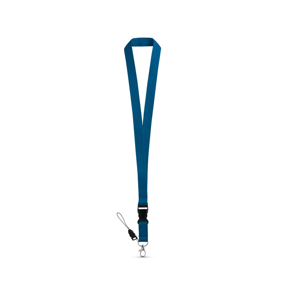 ANQUETIL. Polyester lanyard met metalen karabijnhaak - Blauw