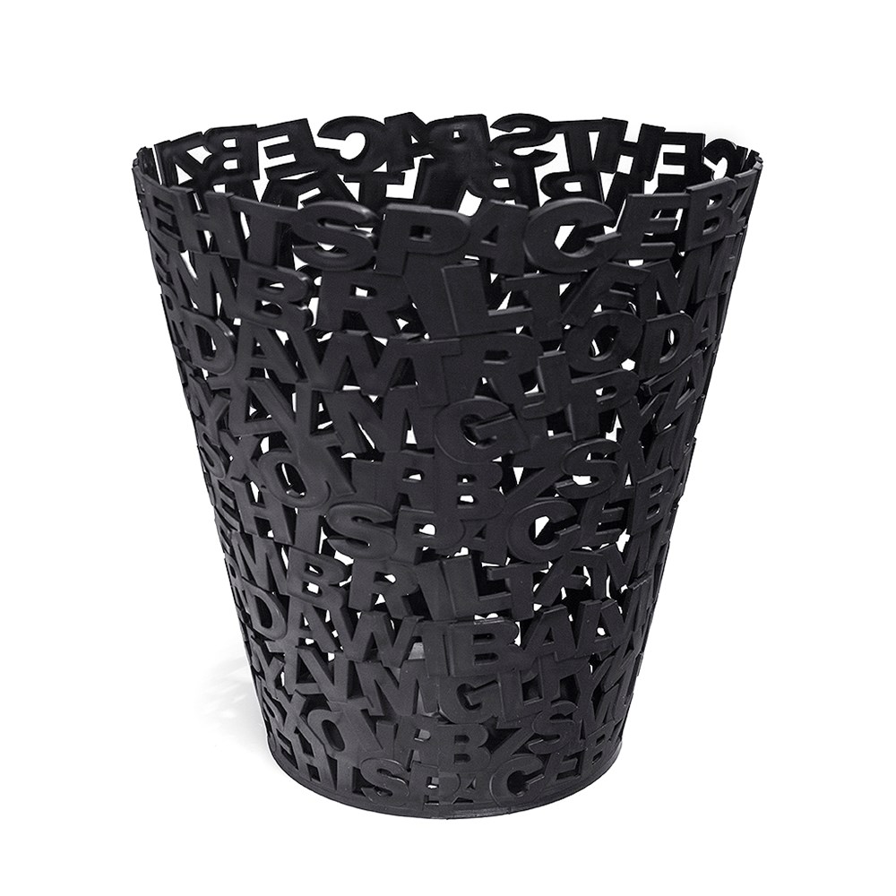 Balvi -  Afvalbak,Letters,zwart,plastic