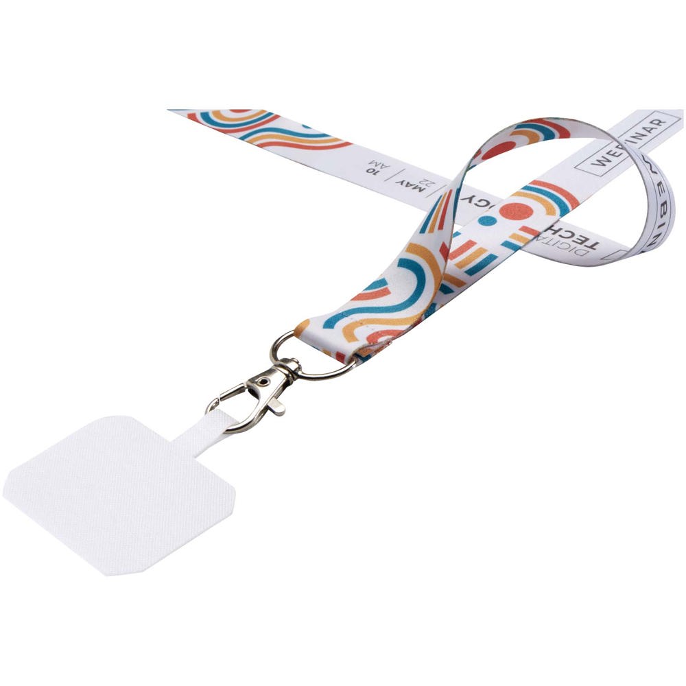 Addie sublimatie lanyard met telefoonhouder en veiligheidssluiting