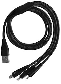 3in1 Cable "Flex Highspeed" - Zwart