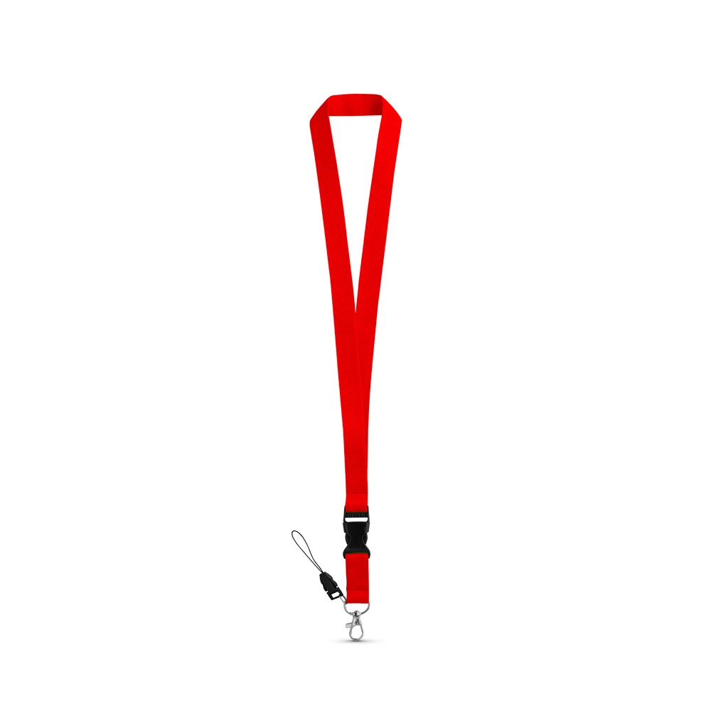 ANQUETIL. Polyester lanyard met metalen karabijnhaak - Rood