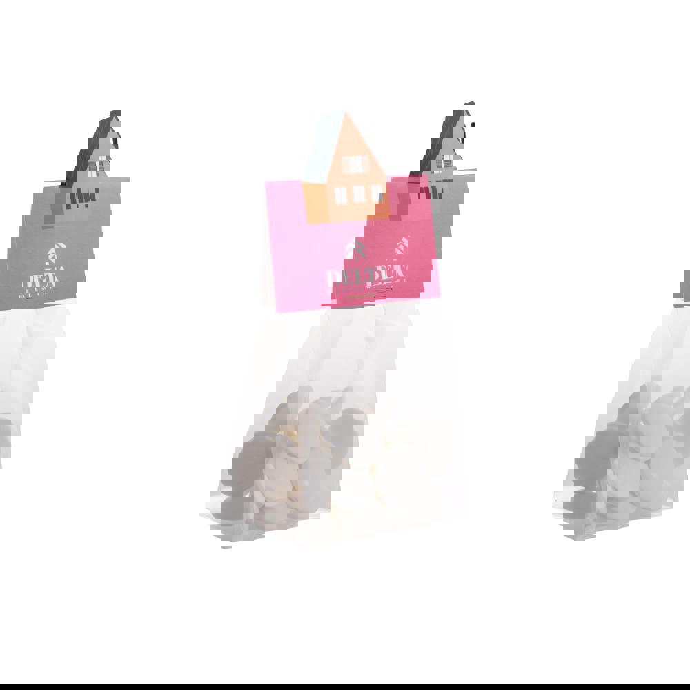 Blokzakje met kopkaartje in eigen vorm en 50 gram snoep