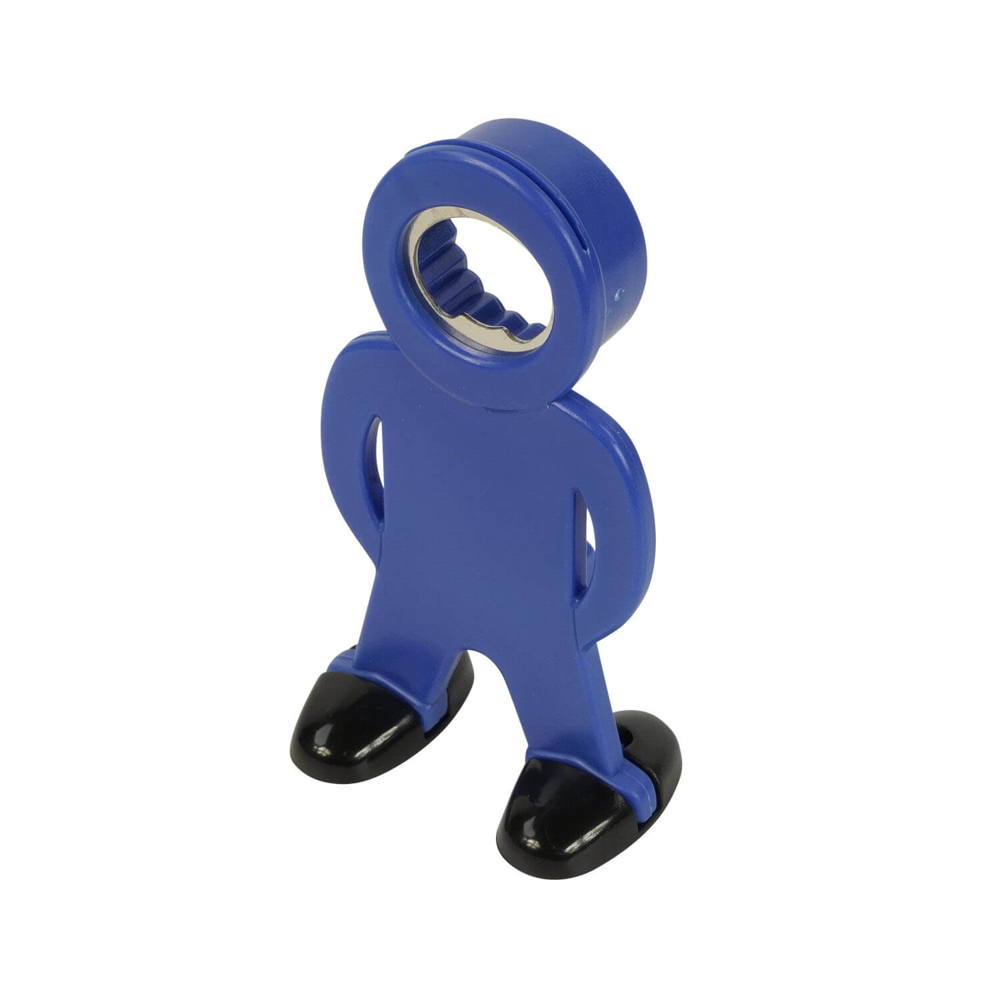 Flesopener MANFRED - met voetjes - Blauw