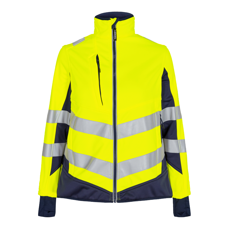 Engel Safety Ladies Softshell Jacket - Yellow/Blue Ink