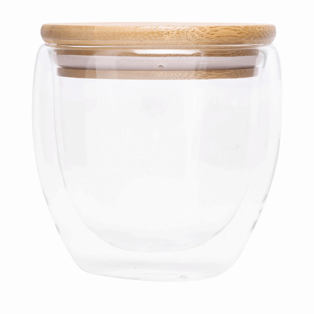 BAMBOO ART S - Dubbelwandig glas, inhoud ca. 250 ml.