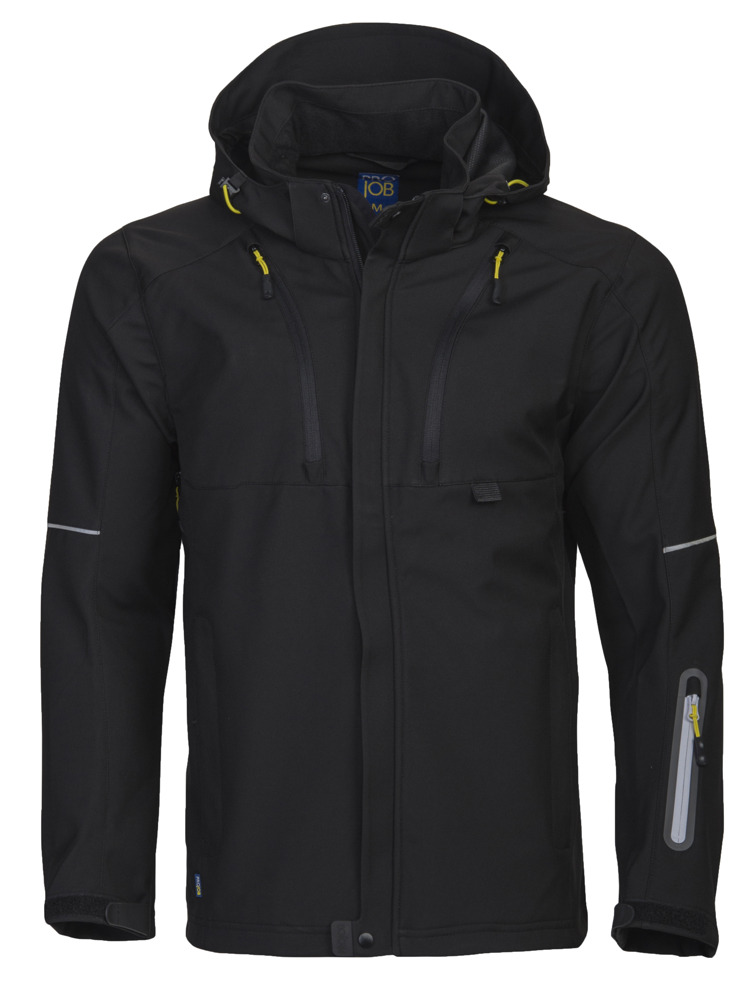 3406 SOFTSHELL JAS - Zwart