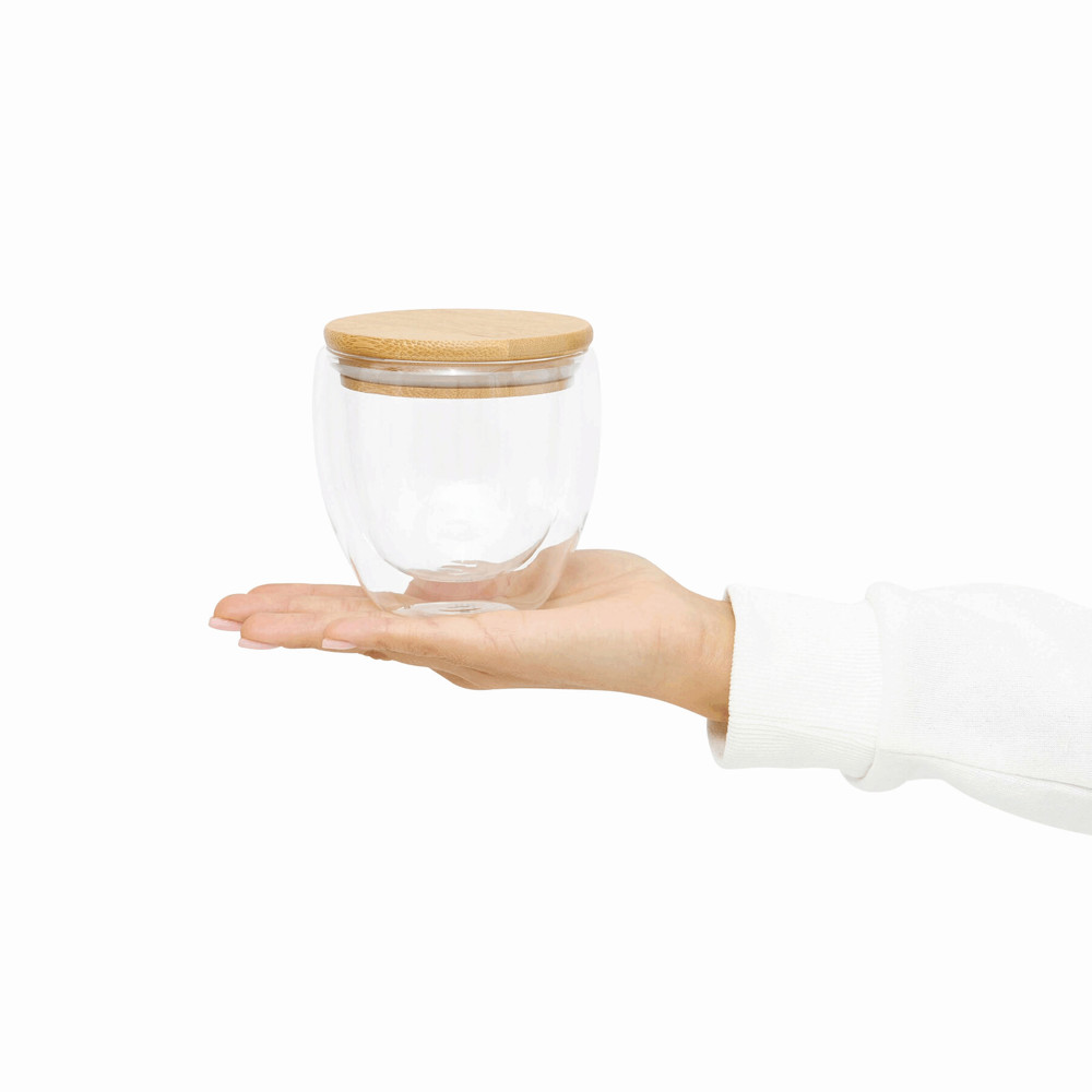BAMBOO ART S - Dubbelwandig glas, inhoud ca. 250 ml.