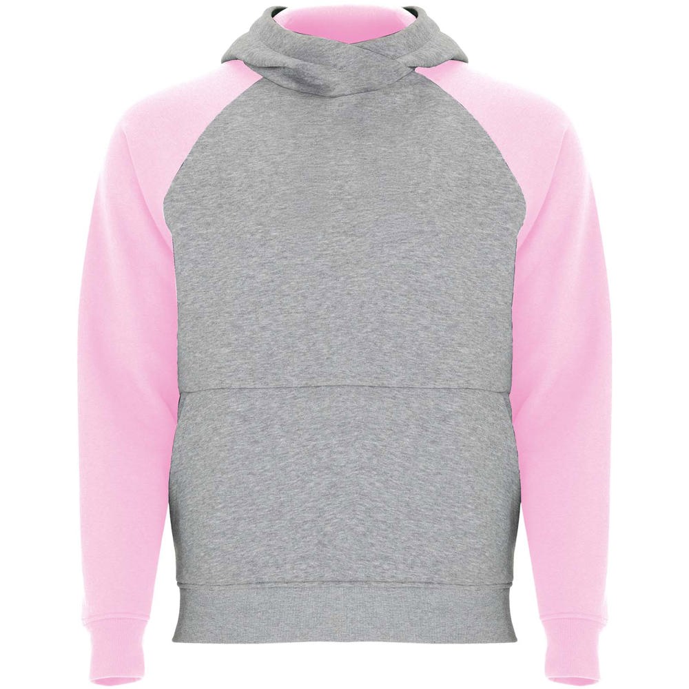 Badet tweekleurige kinderhoodie - Gemêleerd grijs, Lichtroze