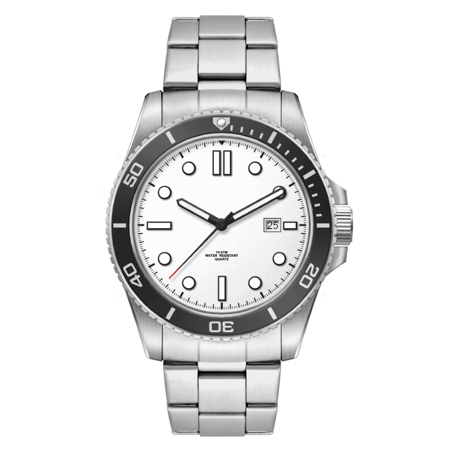 Horloge Georgia - zilver, wit