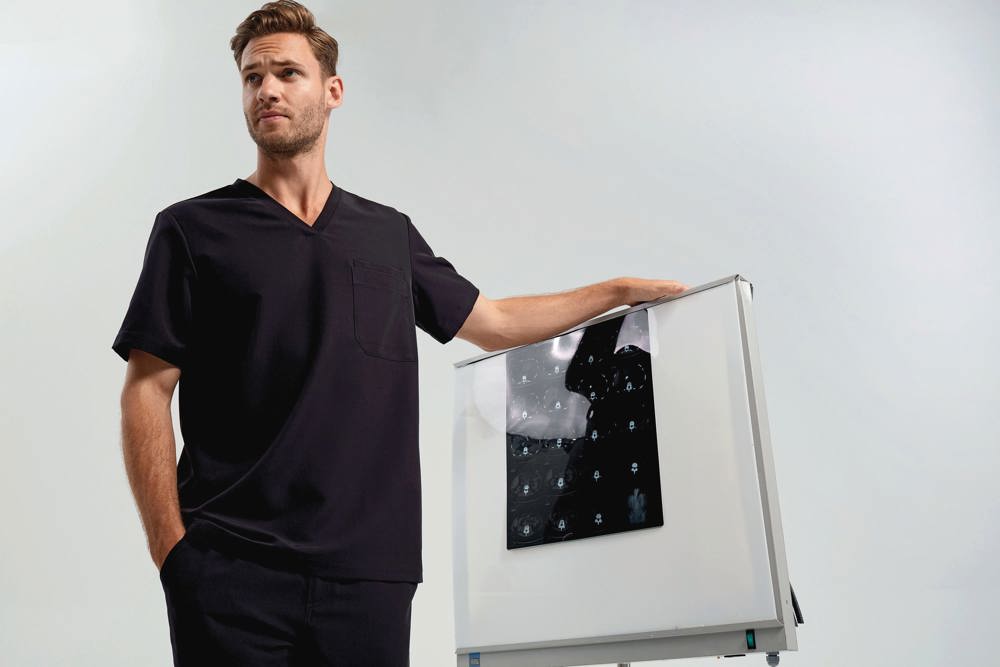 NN200 - Stretch tuniek met korte mouwen voor heren