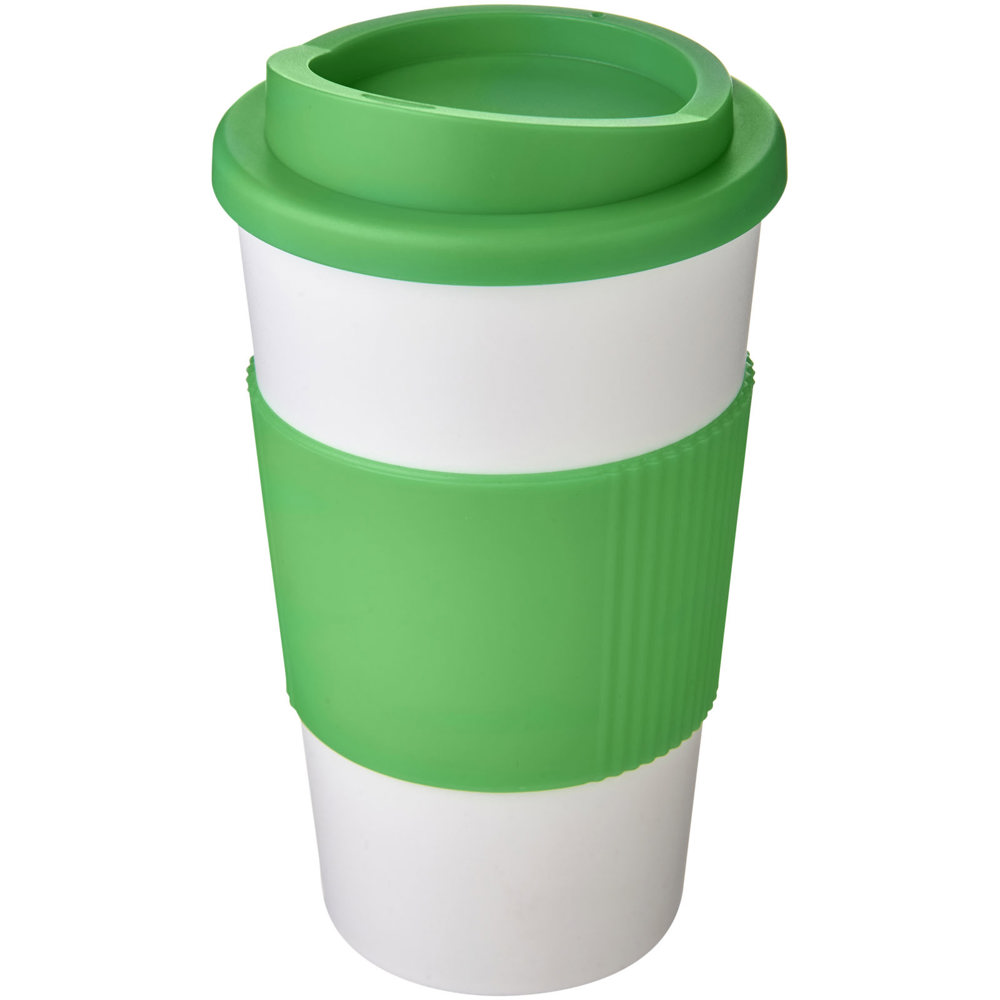 Americano® 350 ml geïsoleerde beker met grip - wit, groen