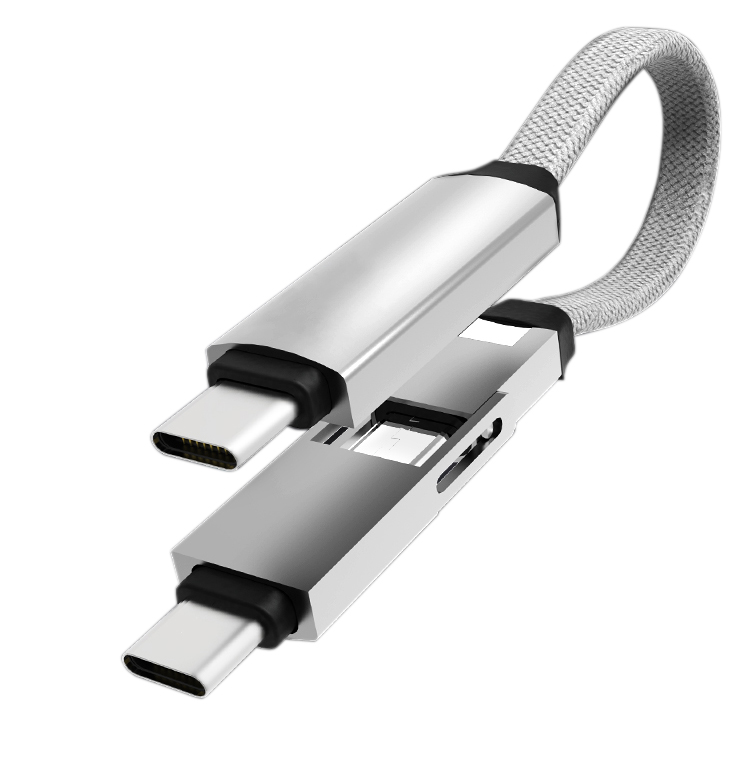 2 in 1 aluminium magnetische sleutelhanger oplaadkabel