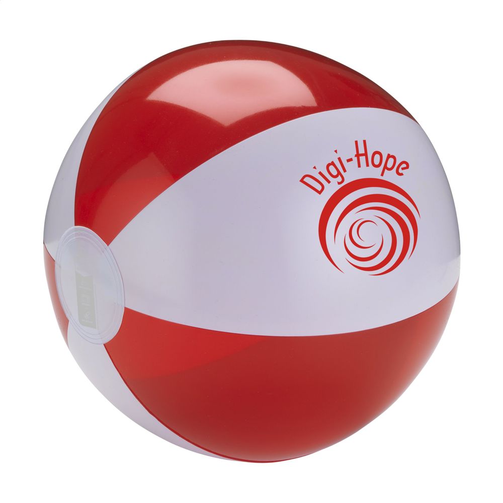 BeachBall Ø 24 cm strandbal - Wit/Rood