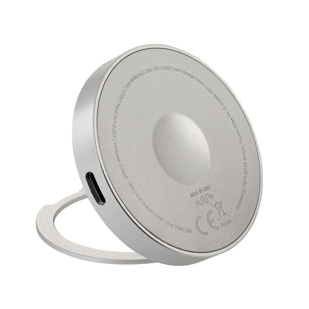 3 in 1 Magnetische draadloze oplader REEVES-QUIMO - zilver / zilver