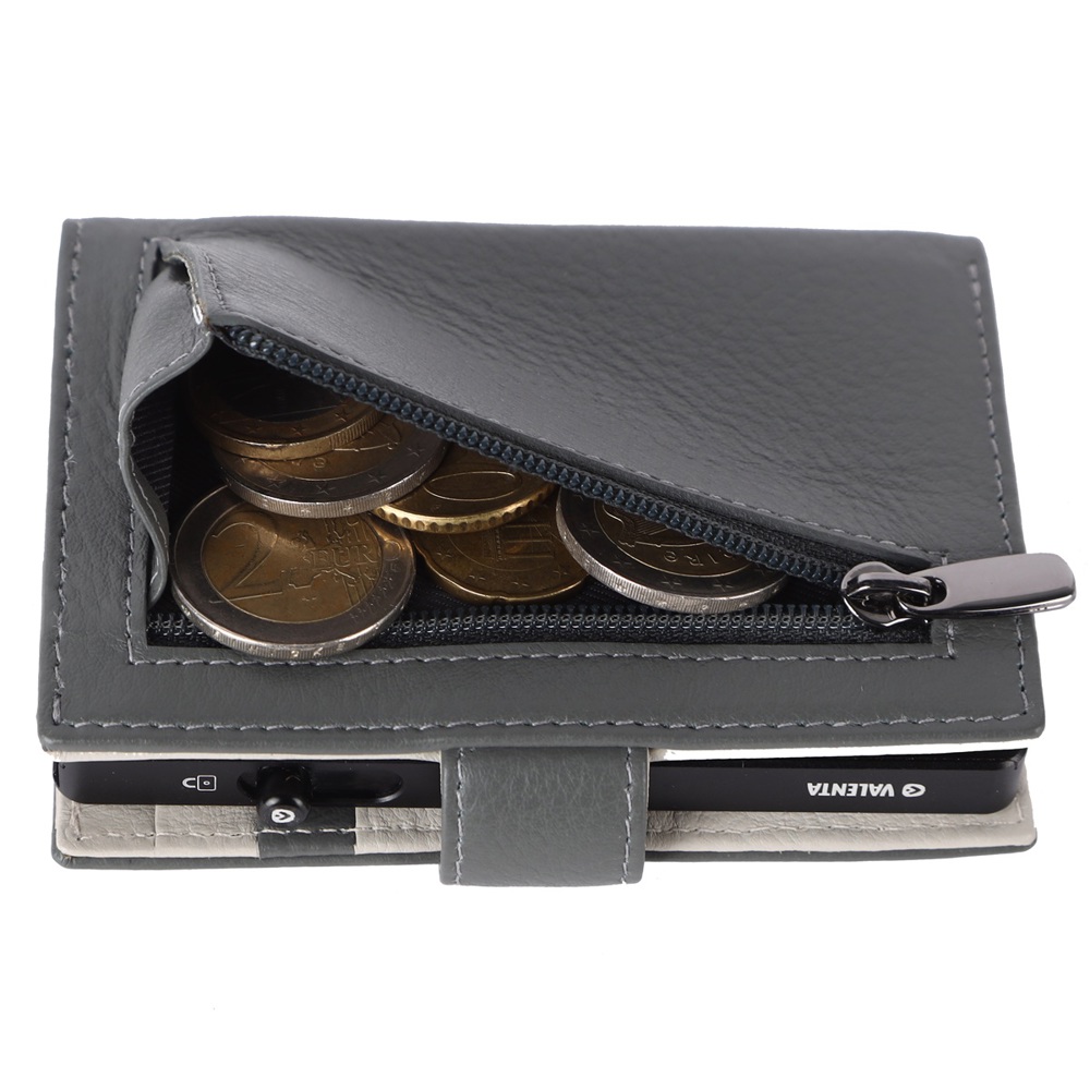 Card Wallet Leather MagSafe Luxe Grey