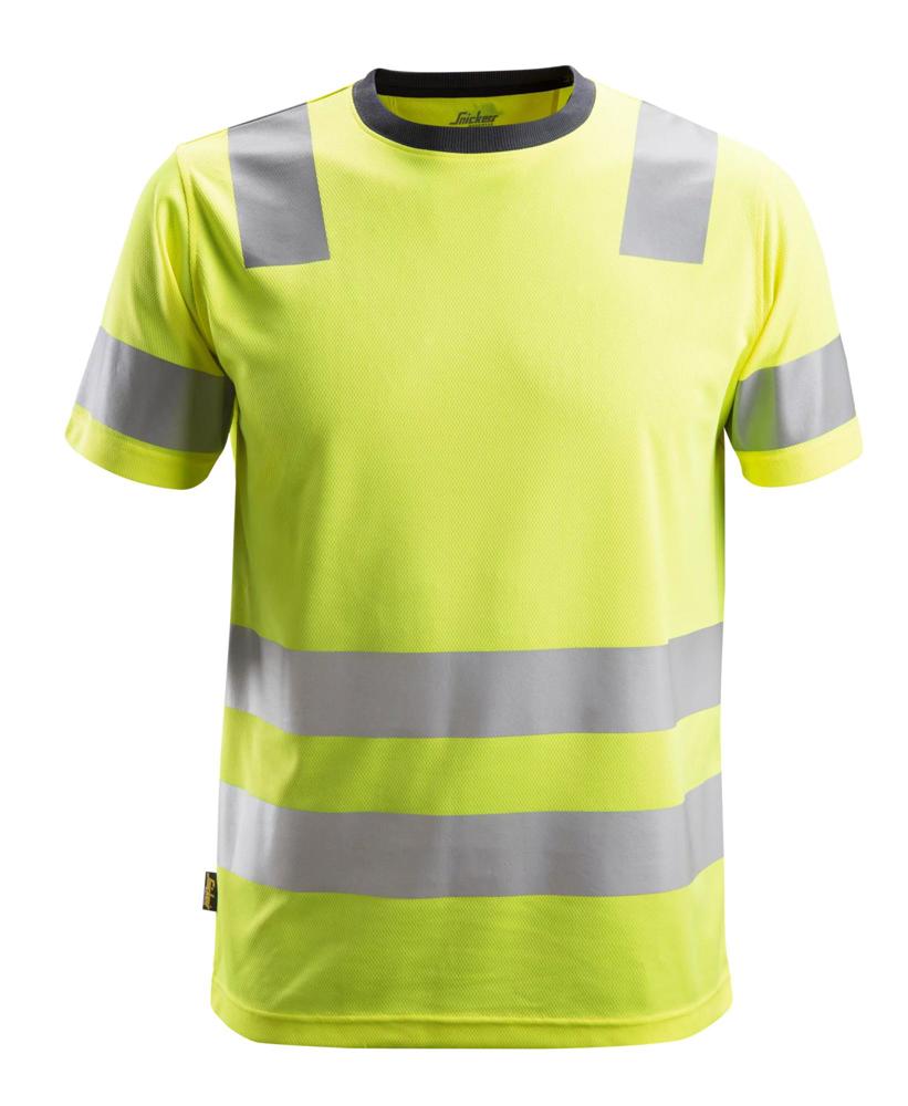 AllroundWork, High-Vis T-Shirt Klasse 2 - High-Vis Geel - Staalgrijs (6658)