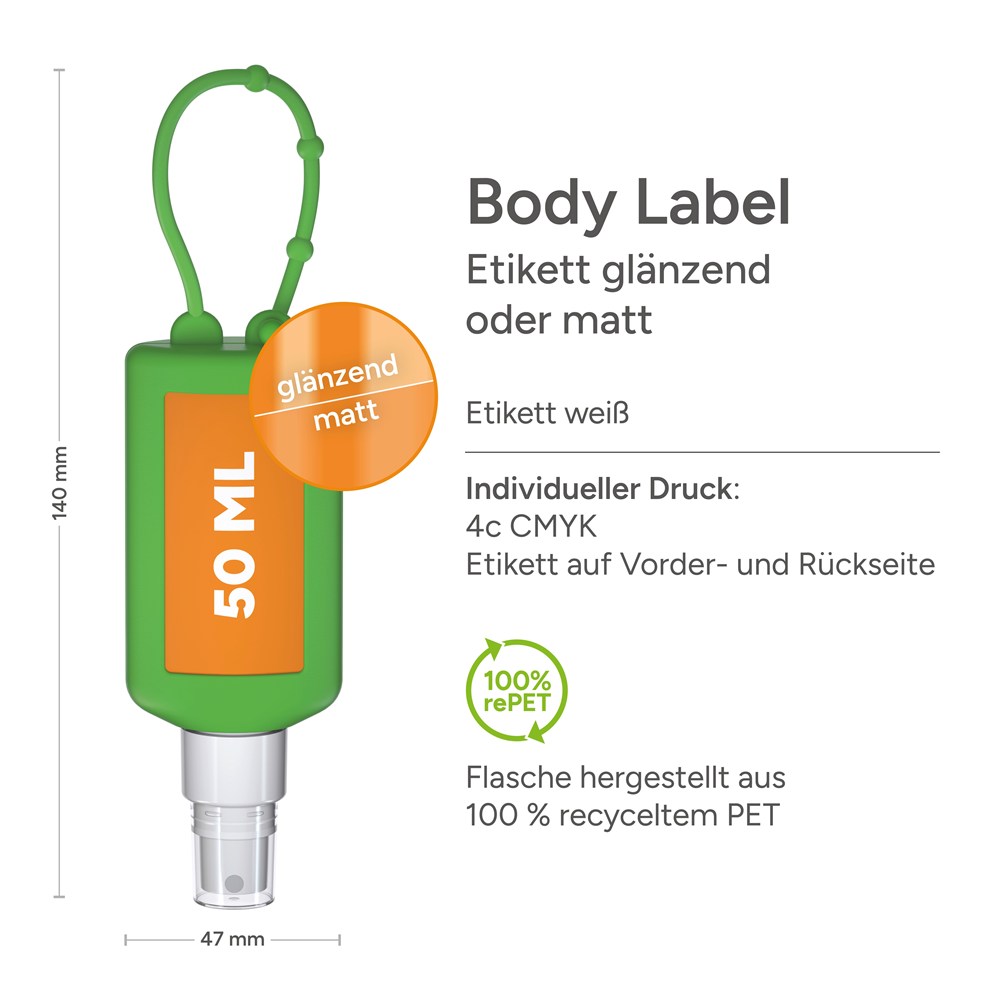 Car Cockpit Cleaner, 50 ml Bumper groen, Body Label (R-PET)